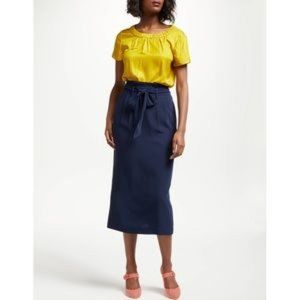 NWOT Boden Melina Paperbag Skirt Navy